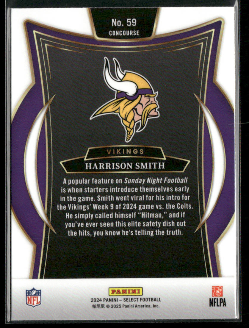 Harrison Smith 2024 Panini Select #59 Minnesota Vikings back