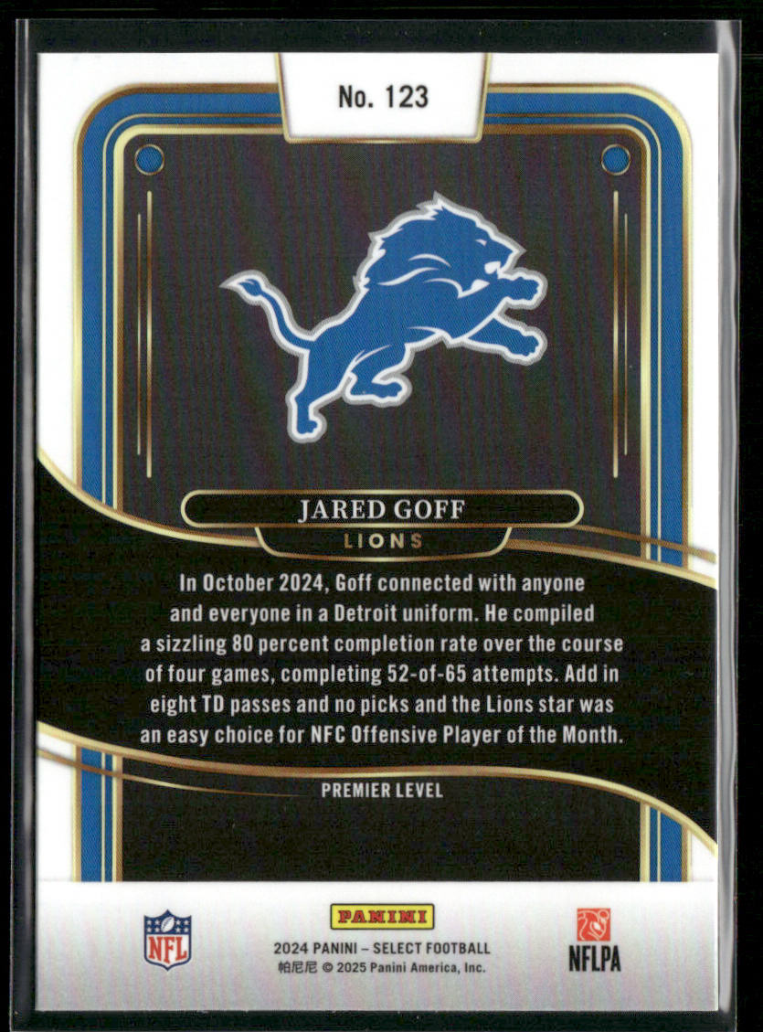 Jared Goff 2024 Panini Select #123 Detroit Lions
