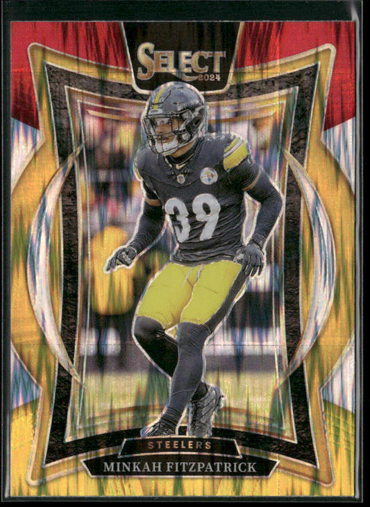 Minkah Fitzpatrick 2024 Panini Select Red & Yellow Prizm Shock #84 Steelers
