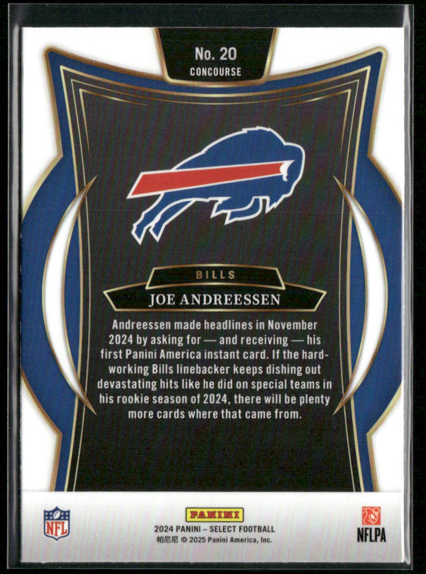 Joe Andreessen 2024 Panini Select #20 RC Buffalo Bills