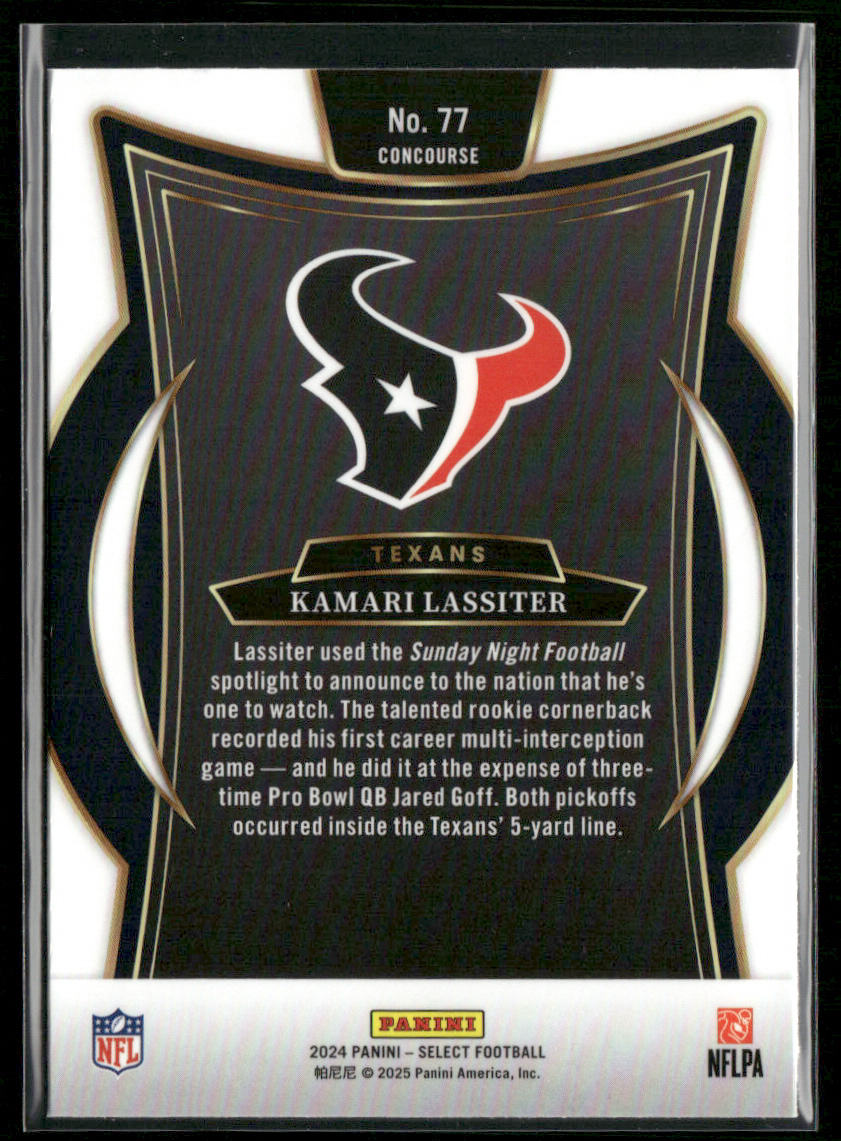 Kamari Lassiter 2024 Panini Select #77 RC Houston Texans