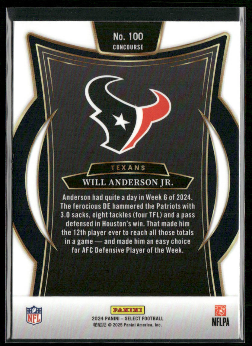 Will Anderson Jr. 2024 Panini Select #100 Houston Texans