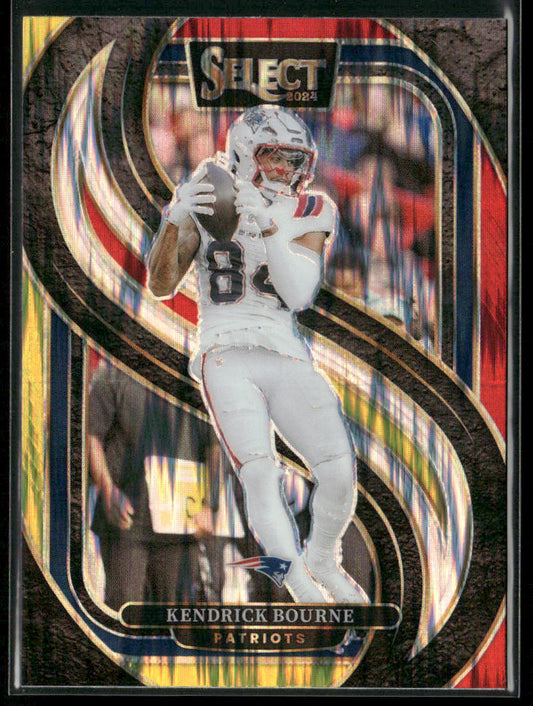 Kendrick Bourne 2024 Panini Select Red & Yellow Prizm Shock #176 Patriots