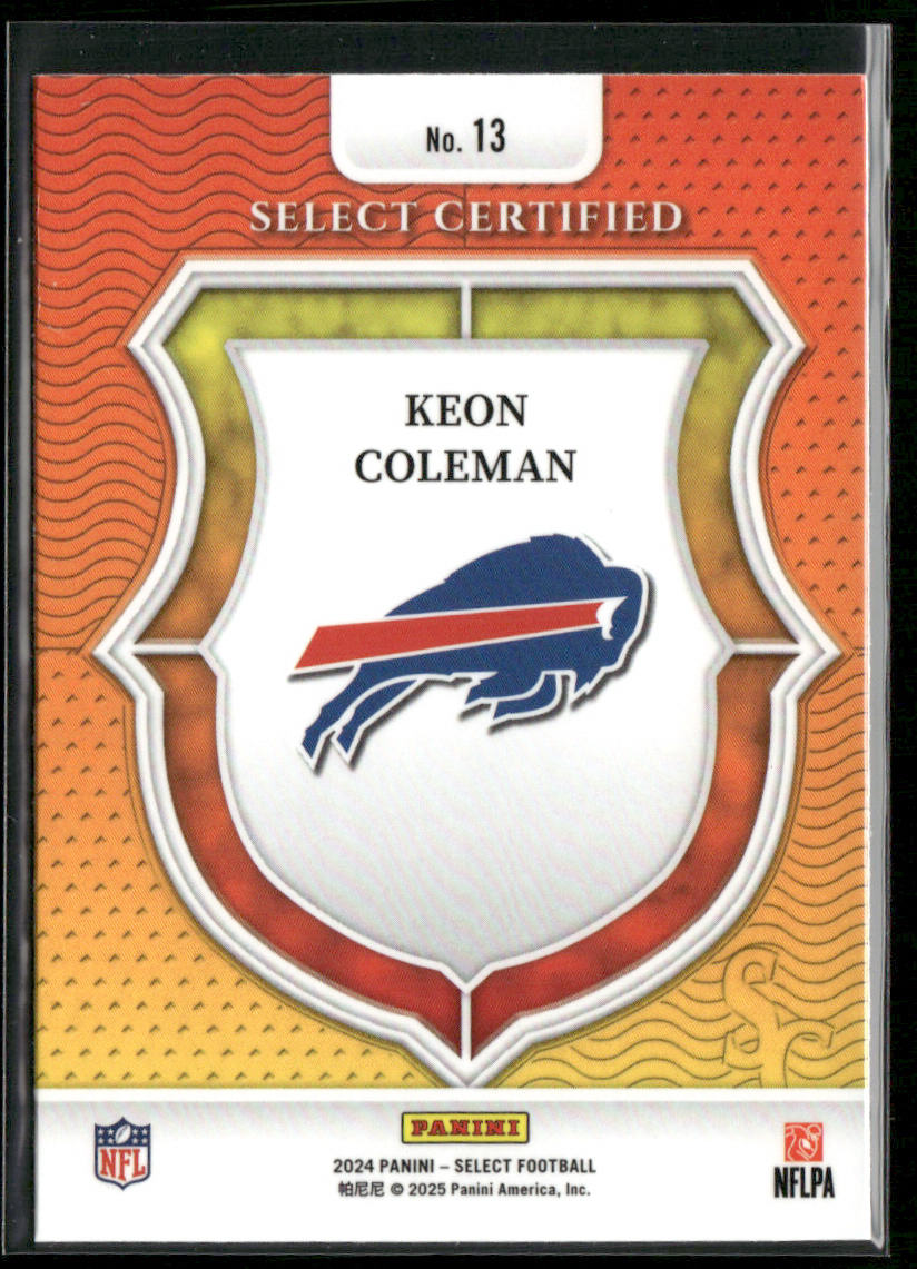 Keon Coleman 2024 Panini Select Select Certified Rookies #13 Buffalo Bills