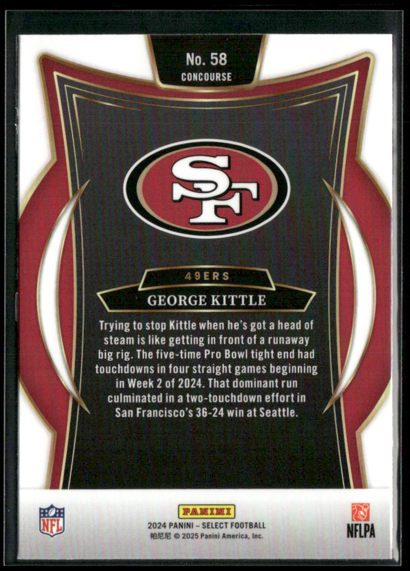 George Kittle 2024 Panini Select #58 San Francisco 49ers