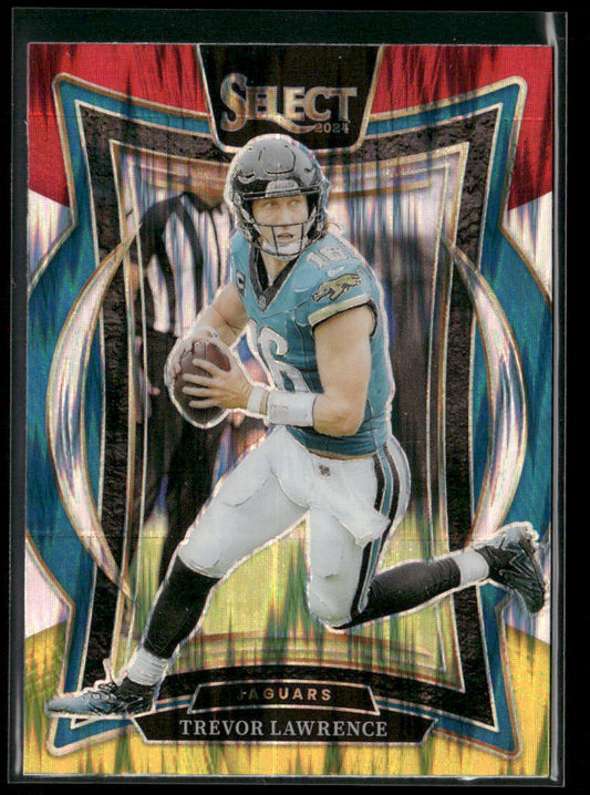 Trevor Lawrence 2024 Panini Select Red & Yellow Prizm Shock #98 Jaguars