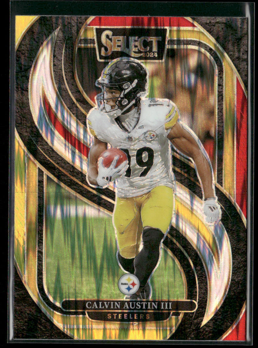 Calvin Austin III 2024 Panini Select Red & Yellow Prizm Shock #133 Steelers