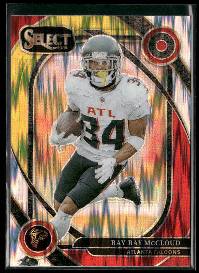 Ray-Ray McCloud 2024 Panini Select Red & Yellow Prizm Shock #289 Atlanta Falcons