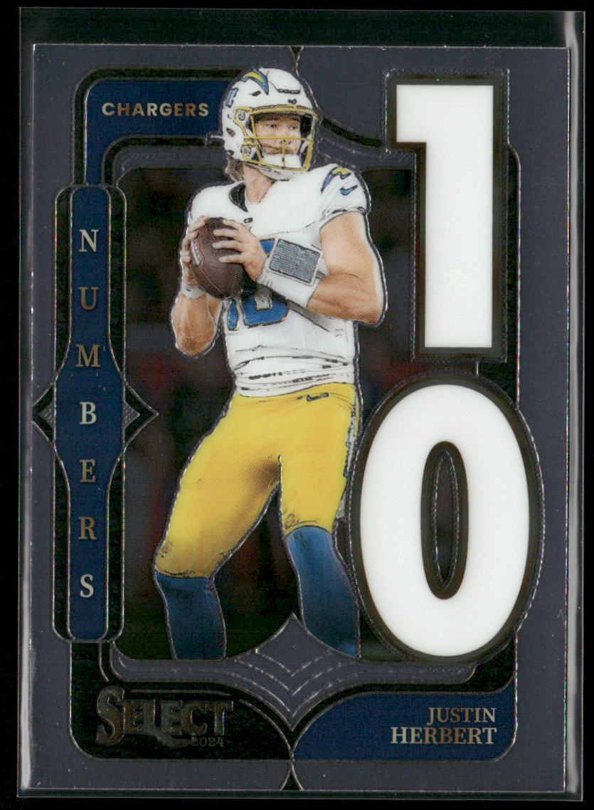 Justin Herbert 2024 Panini Select Select Numbers #17 Los Angeles Chargers