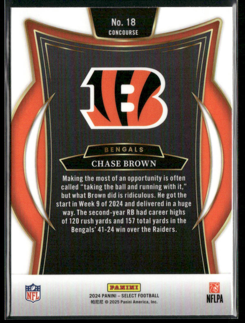 Chase Brown 2024 Panini Select #18 Cincinnati Bengals