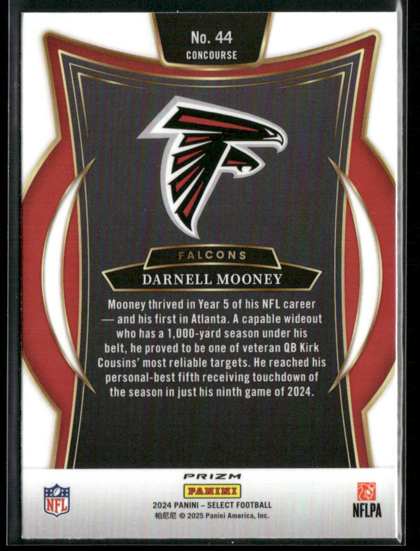 Darnell Mooney 2024 Panini Select Red & Yellow Prizm Shock #44 Atlanta Falcons