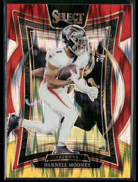Darnell Mooney 2024 Panini Select Red & Yellow Prizm Shock #44 Atlanta Falcons