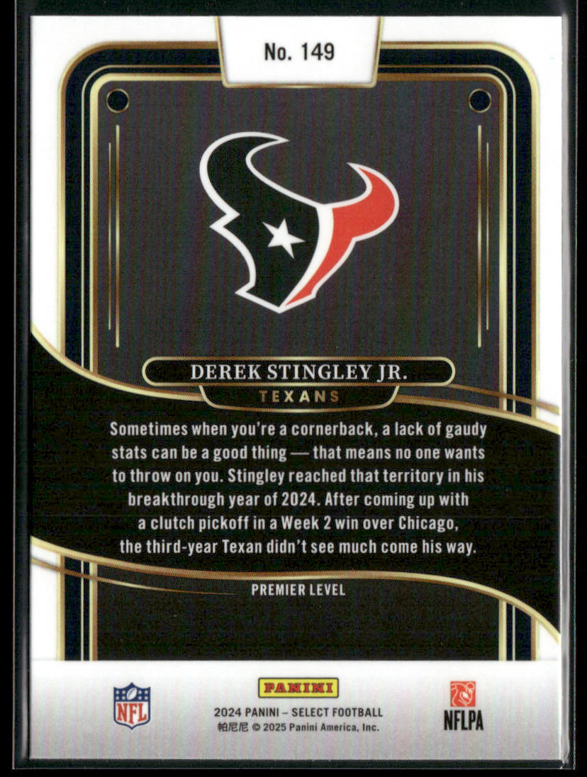 Derek Stingley Jr. 2024 Panini Select #149 Houston Texans