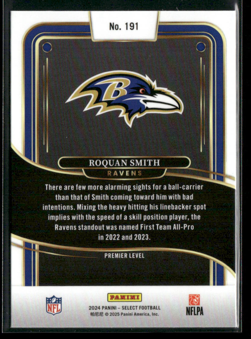 Roquan Smith 2024 Panini Select #191 Baltimore Ravens