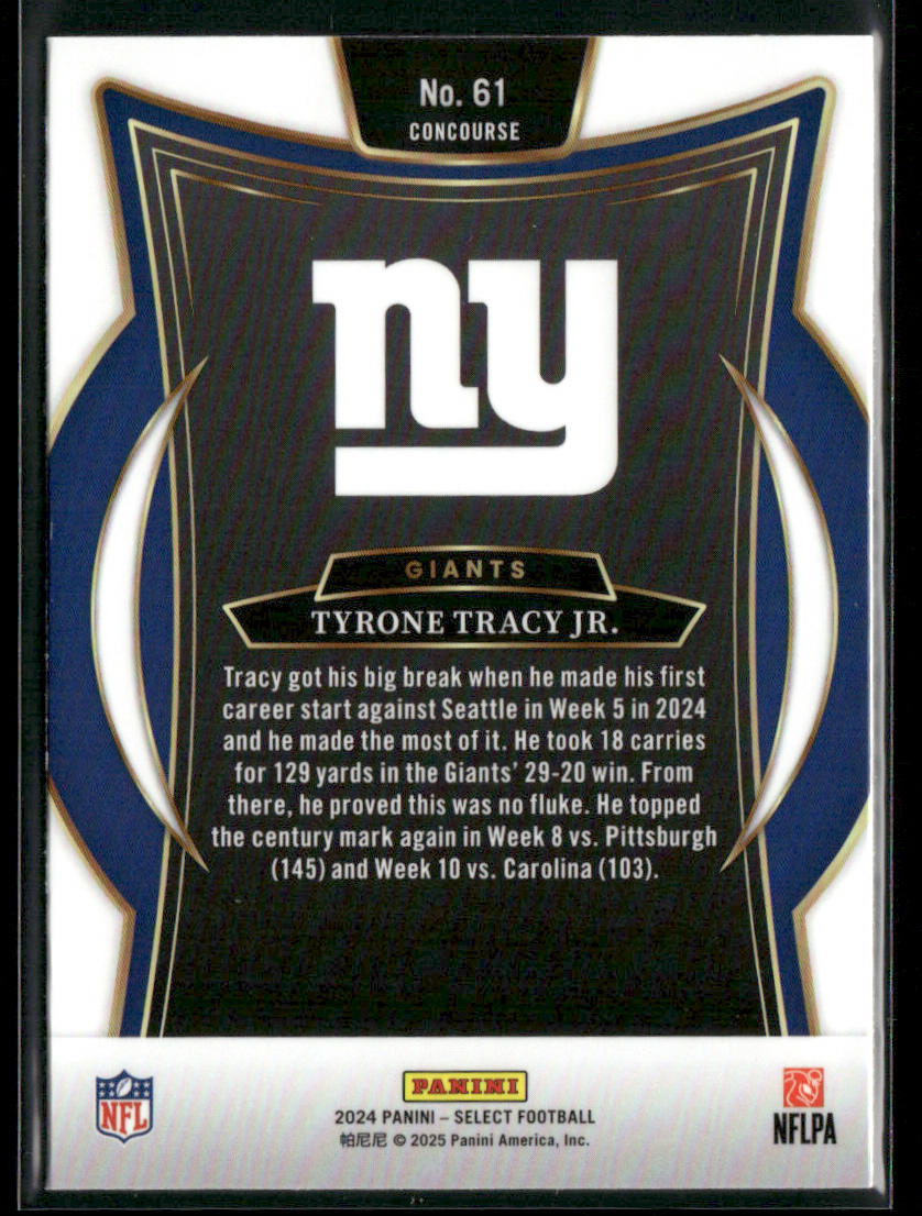 Tyrone Tracy Jr. 2024 Panini Select #61 RC New York Giants