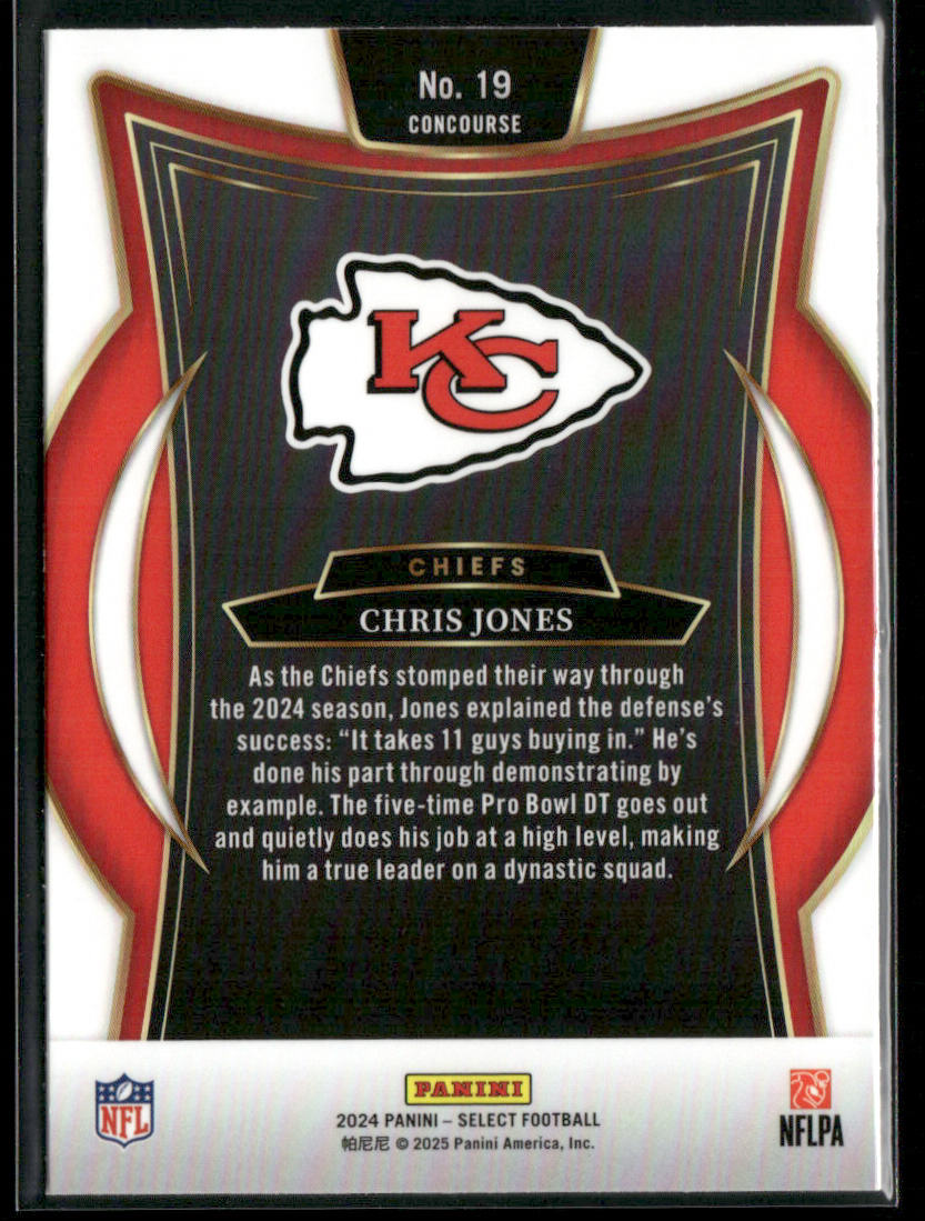 Chris Jones 2024 Panini Select #19 Kansas City Chiefs