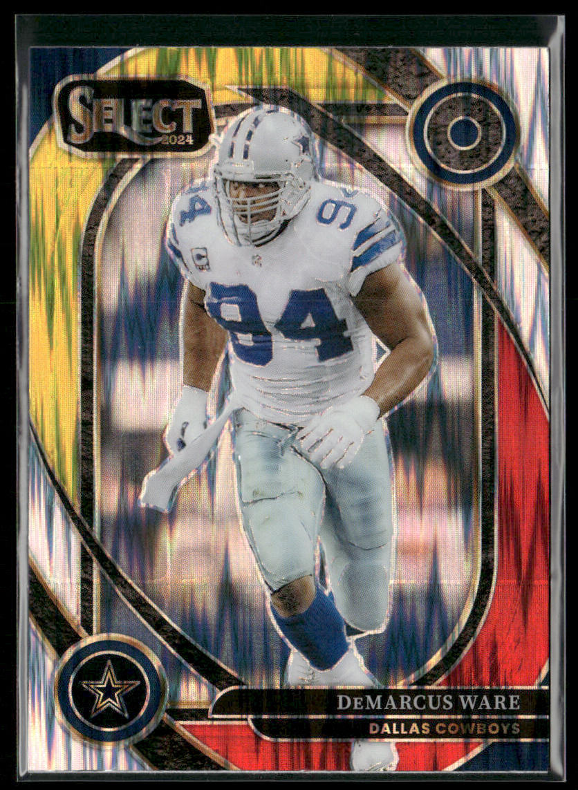 DeMarcus Ware 2024 Panini Select Red & Yellow Prizm Shock #247 Dallas Cowboys