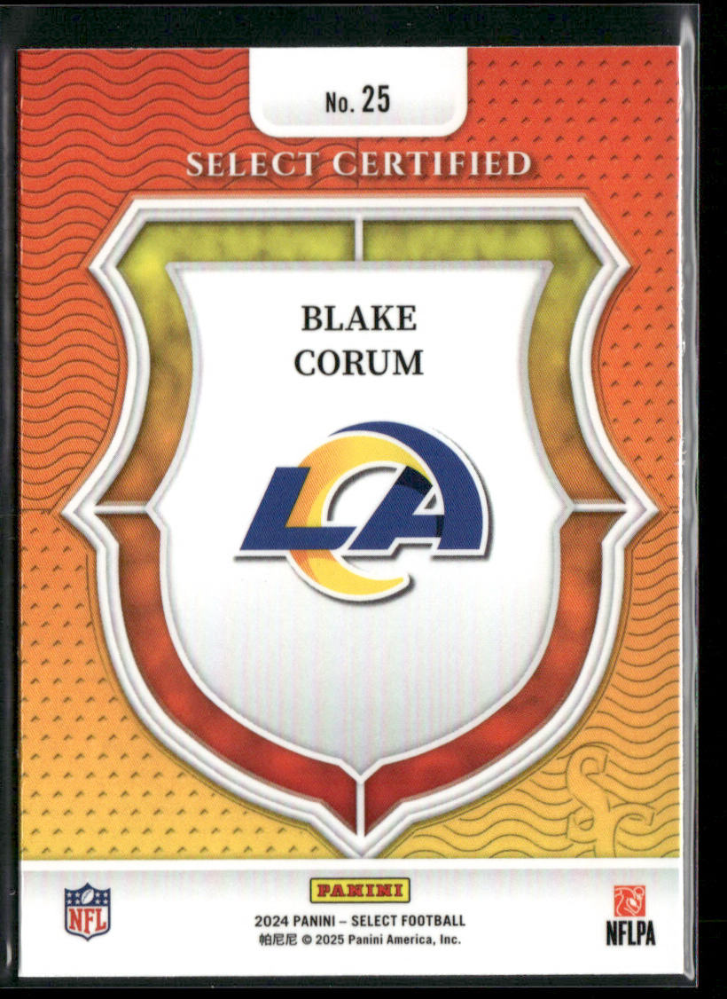 Blake Corum 2024 Panini Select Select Certified Rookies #25 Los Angeles Rams