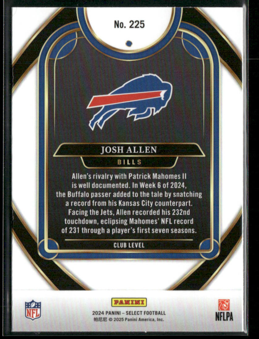 Josh Allen 2024 Panini Select #225 Buffalo Bills