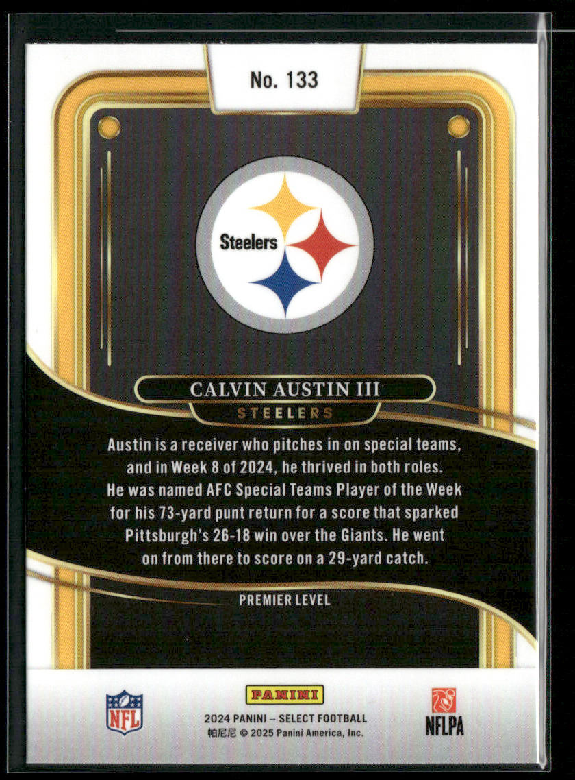 Calvin Austin III 2024 Panini Select #133 Pittsburgh Steelers