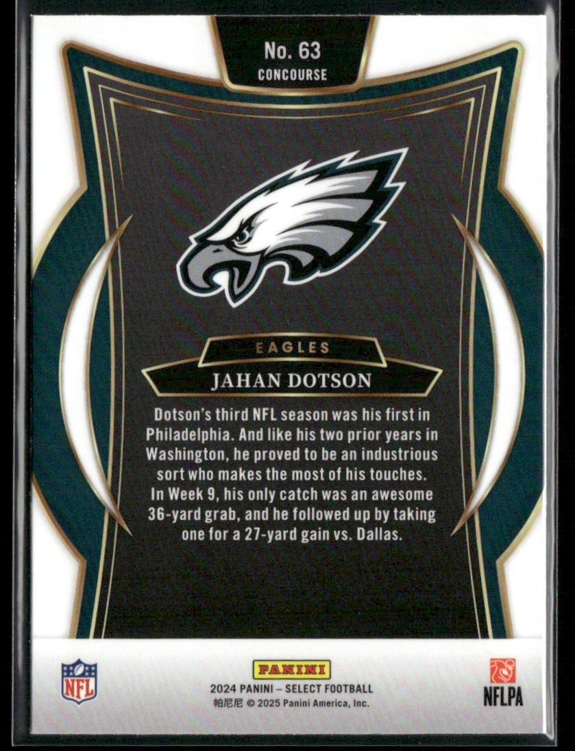 Jahan Dotson 2024 Panini Select #63 Philadelphia Eagles back