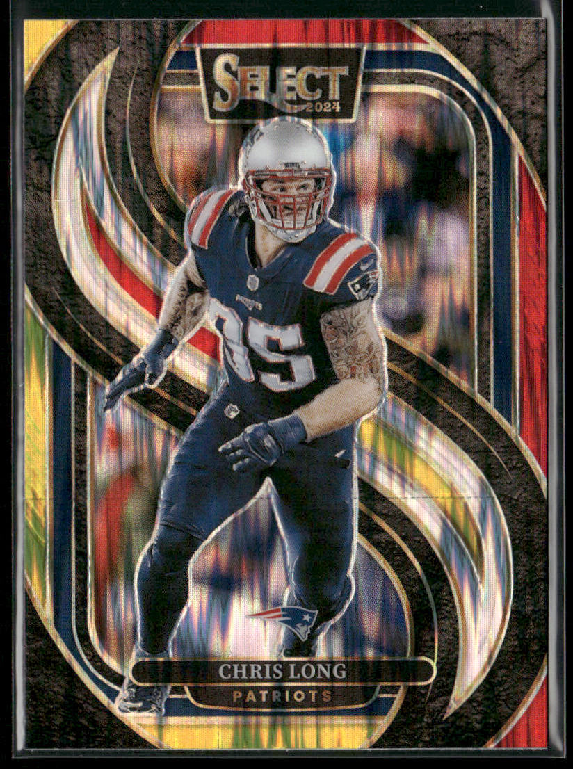 Chris Long 2024 Panini Select Red & Yellow Prizm Shock #137 New England Patriots