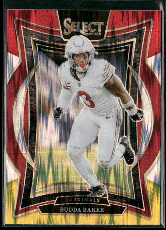 Budda Baker 2024 Panini Select Red & Yellow Prizm Shock #14 Arizona Cardinals