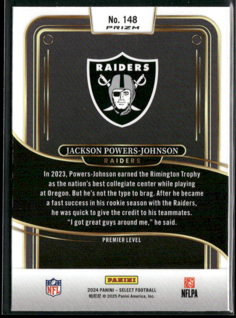 Jackson Powers-Johnson 2024 Panini Select Red & Yellow Prizm Shock #148 RC