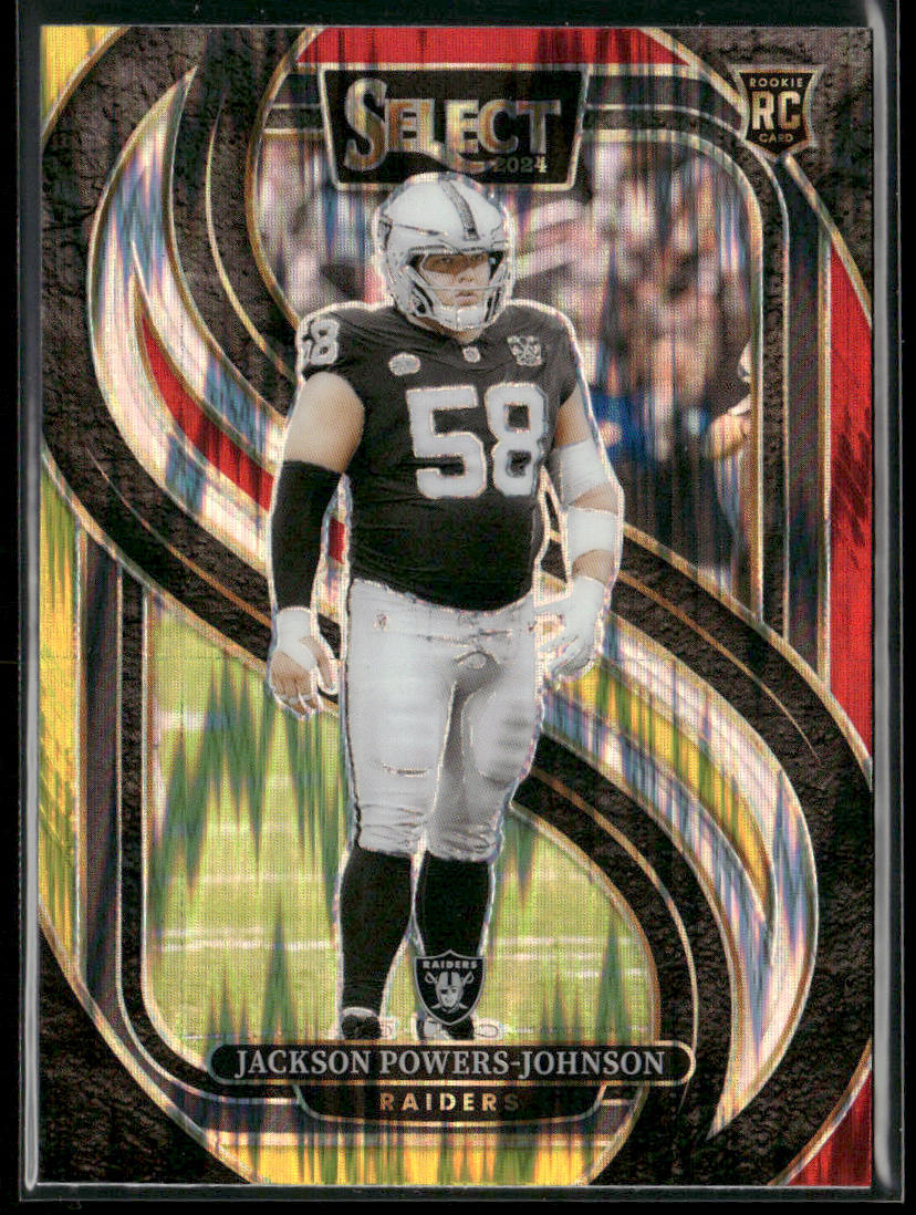 Jackson Powers-Johnson 2024 Panini Select Red & Yellow Prizm Shock #148 RC