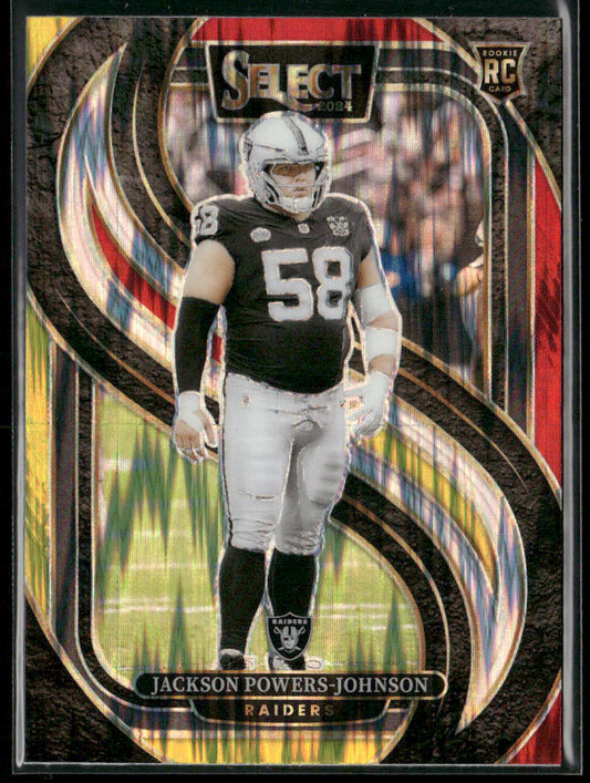 Jackson Powers-Johnson 2024 Panini Select Red & Yellow Prizm Shock #148 RC