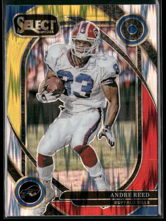 Andre Reed 2024 Panini Select Red & Yellow Prizm Shock #205 Buffalo Bills