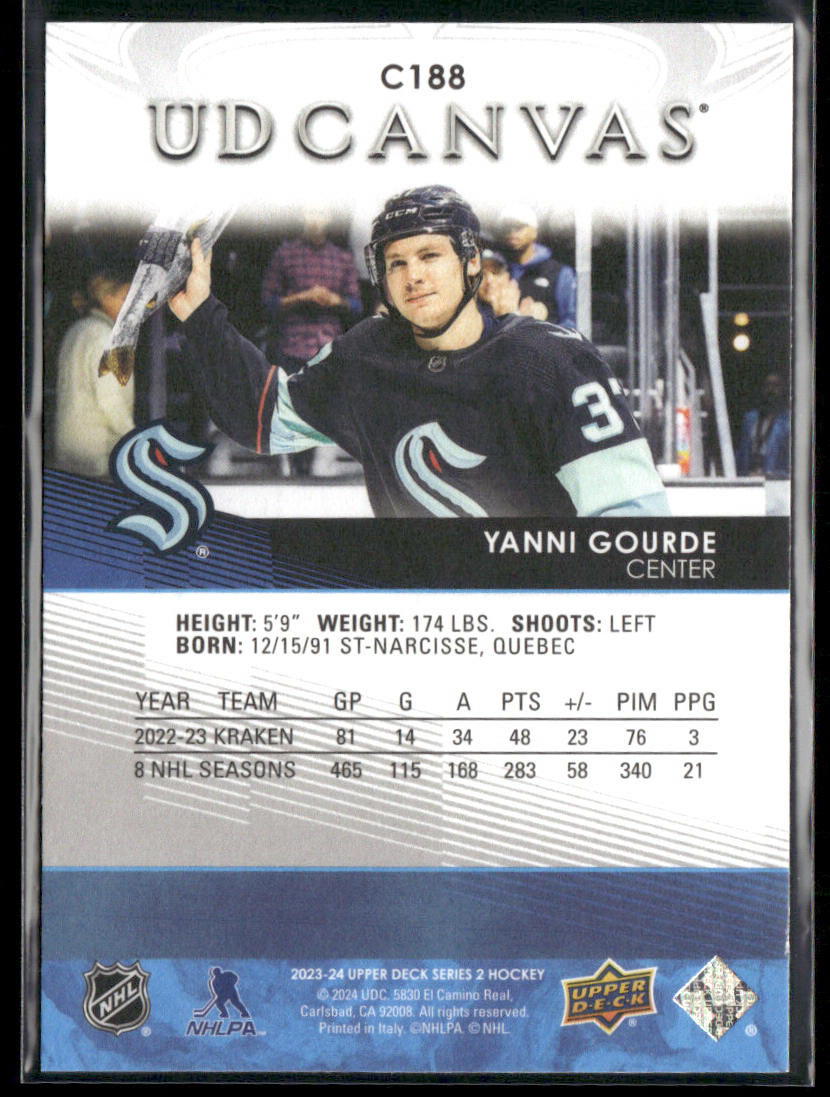 Yanni Gourde 2023-24 Upper Deck UD Canvas #C188 Seattle Kraken