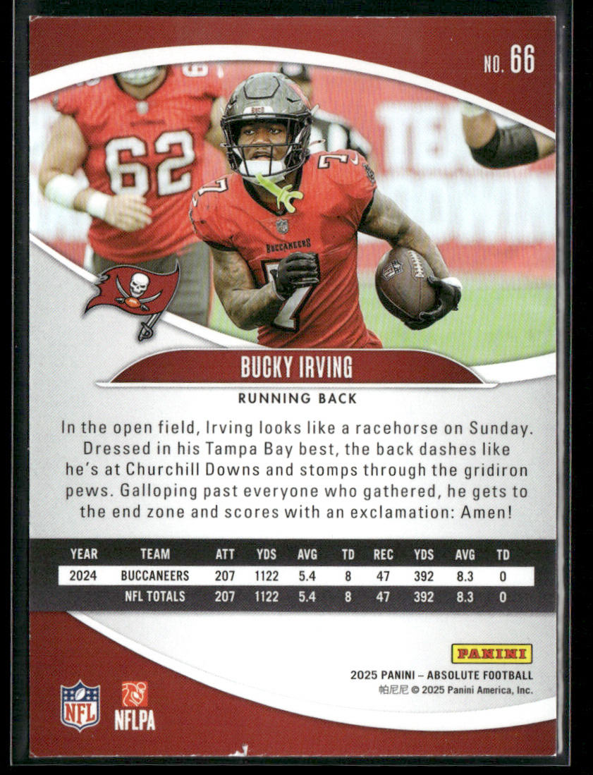 Bucky Irving 2025 Panini Absolute Retail #66 Tampa Bay Buccaneers