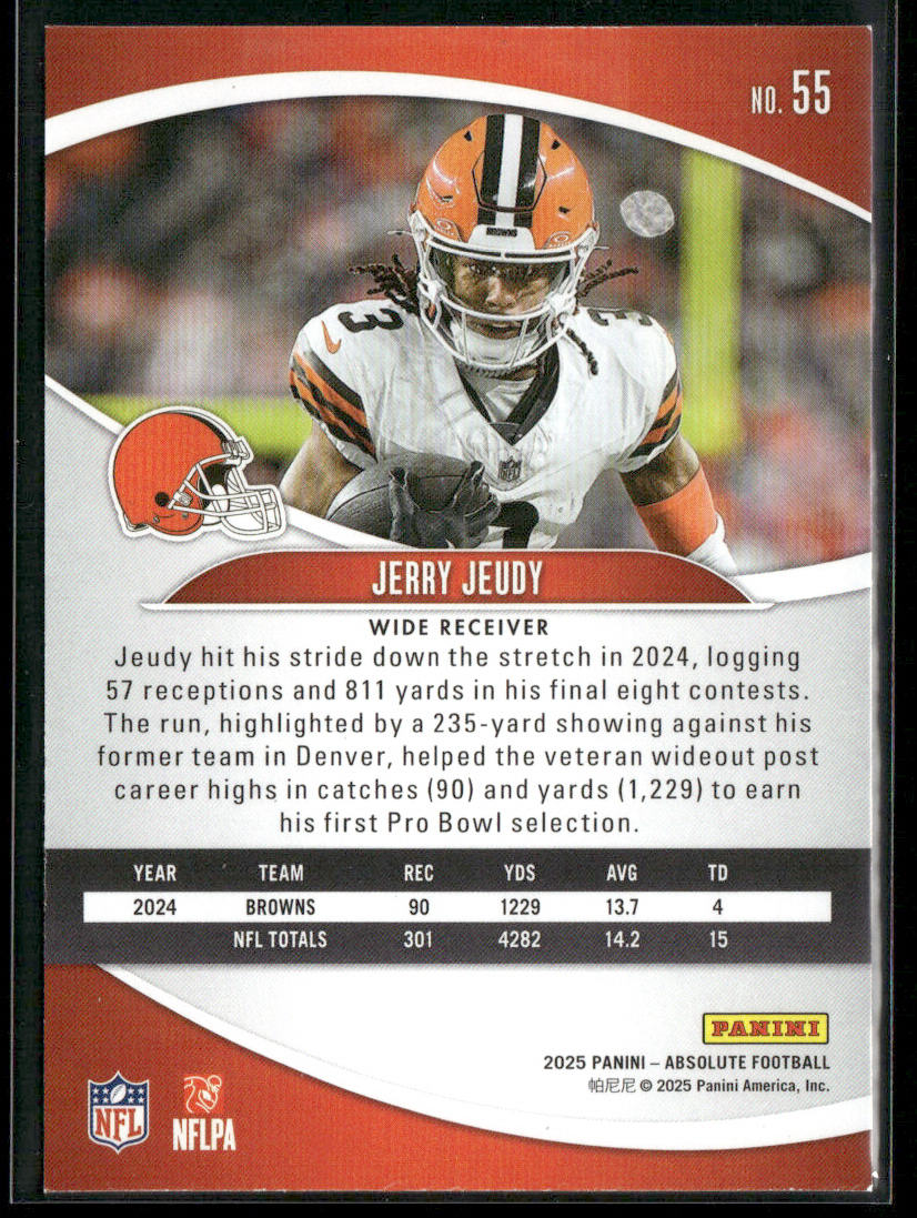 Jerry Jeudy 2025 Panini Absolute Retail #55 Cleveland Browns