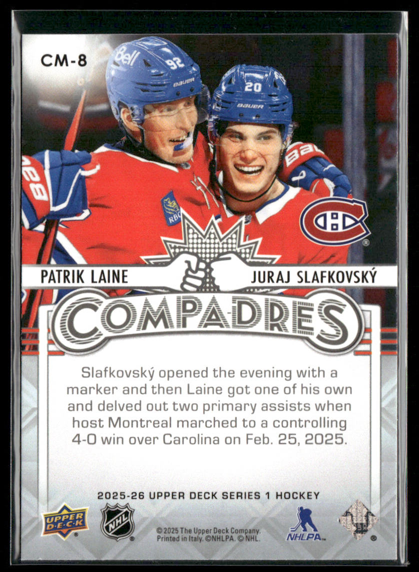 Patrik Laine / Juraj Slafkovsky 2025-26 Upper Deck Compadres #CM-8