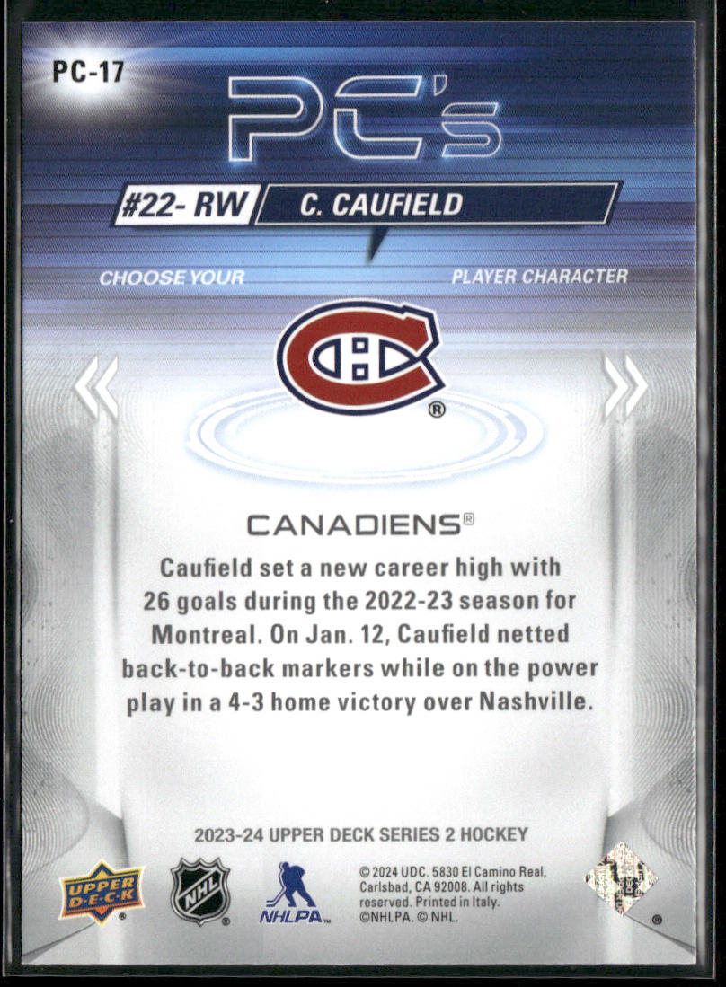 Cole Caufield 2023-24 Upper Deck PC's #PC-17 Montreal Canadiens