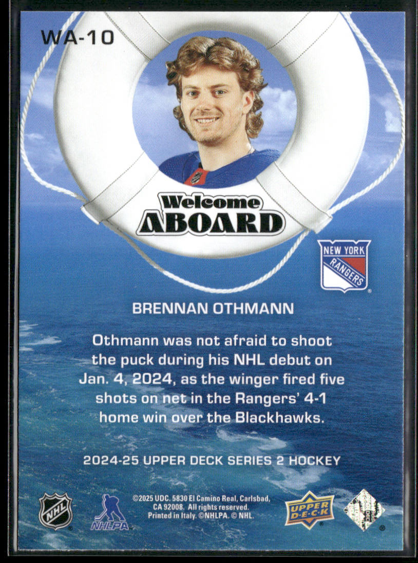 Brennan Othmann 2024-25 Upper Deck Welcome Aboard #WA-10 New York Rangers