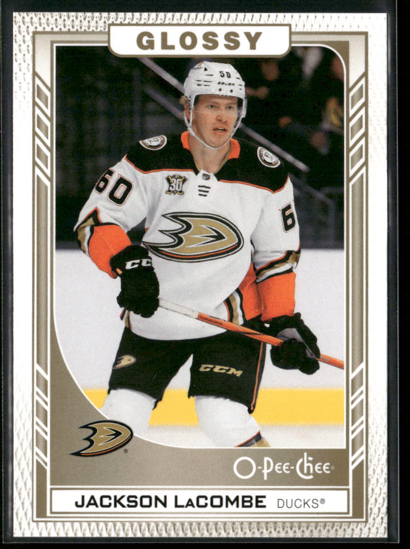 Jackson LaCombe 2023-24 Upper Deck O-Pee-Chee Glossy Gold #R-34 Anaheim Ducks
