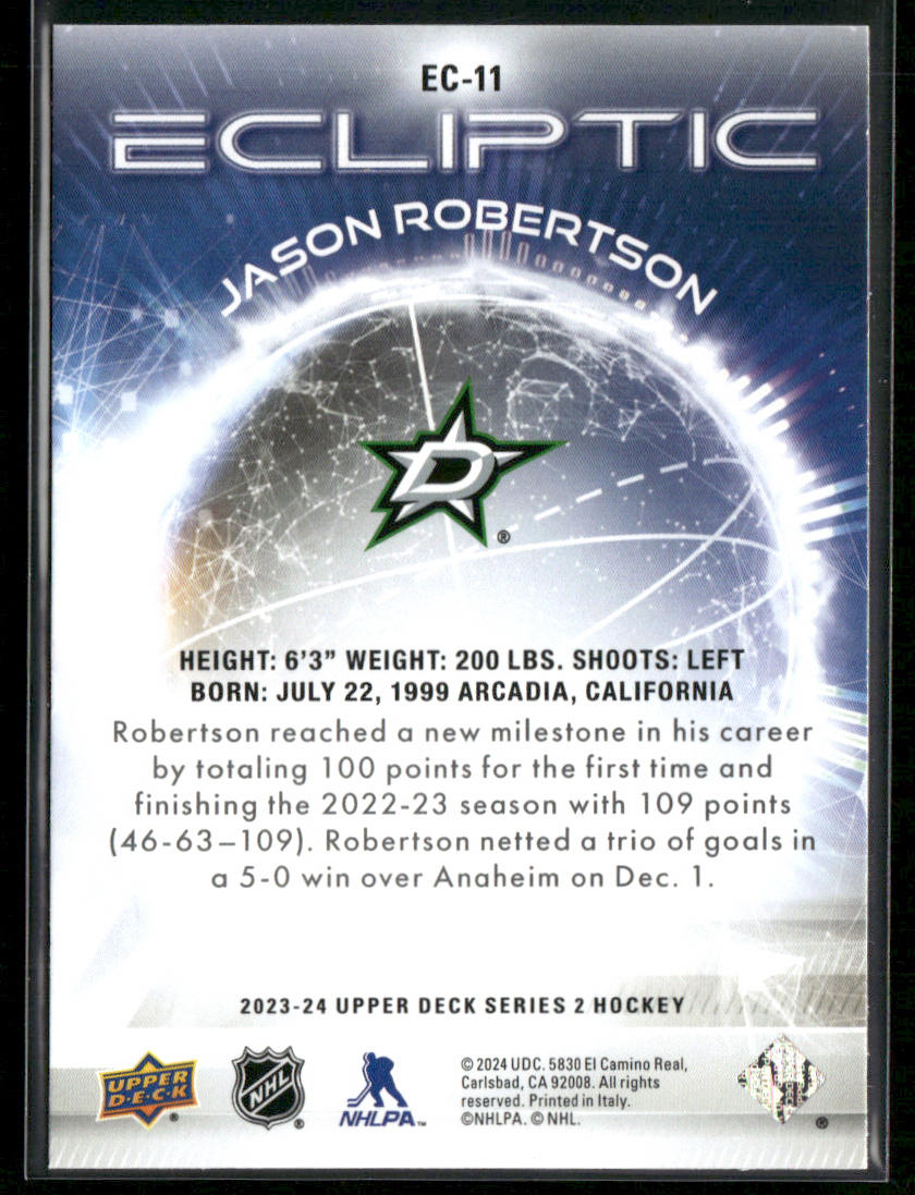 Jason Robertson 2023-24 Upper Deck Ecliptic #EC-11 Dallas Stars