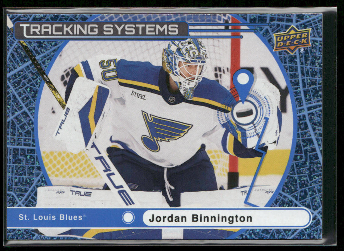 Jordan Binnington 2025-26 Upper Deck Tracking Systems Speckle #TS-25 Blues