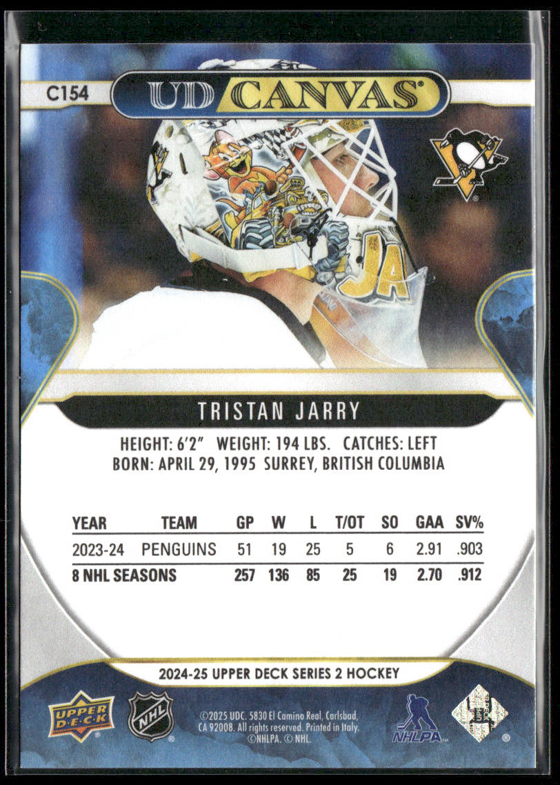 Tristan Jarry 2024-25 Upper Deck UD Canvas #C154 Pittsburgh Penguins