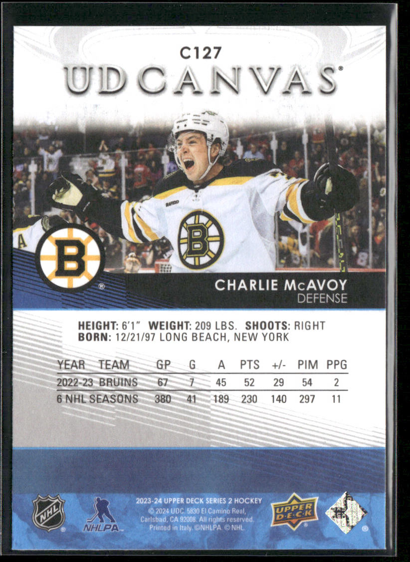 Charlie McAvoy 2023-24 Upper Deck UD Canvas #C127 Boston Bruins