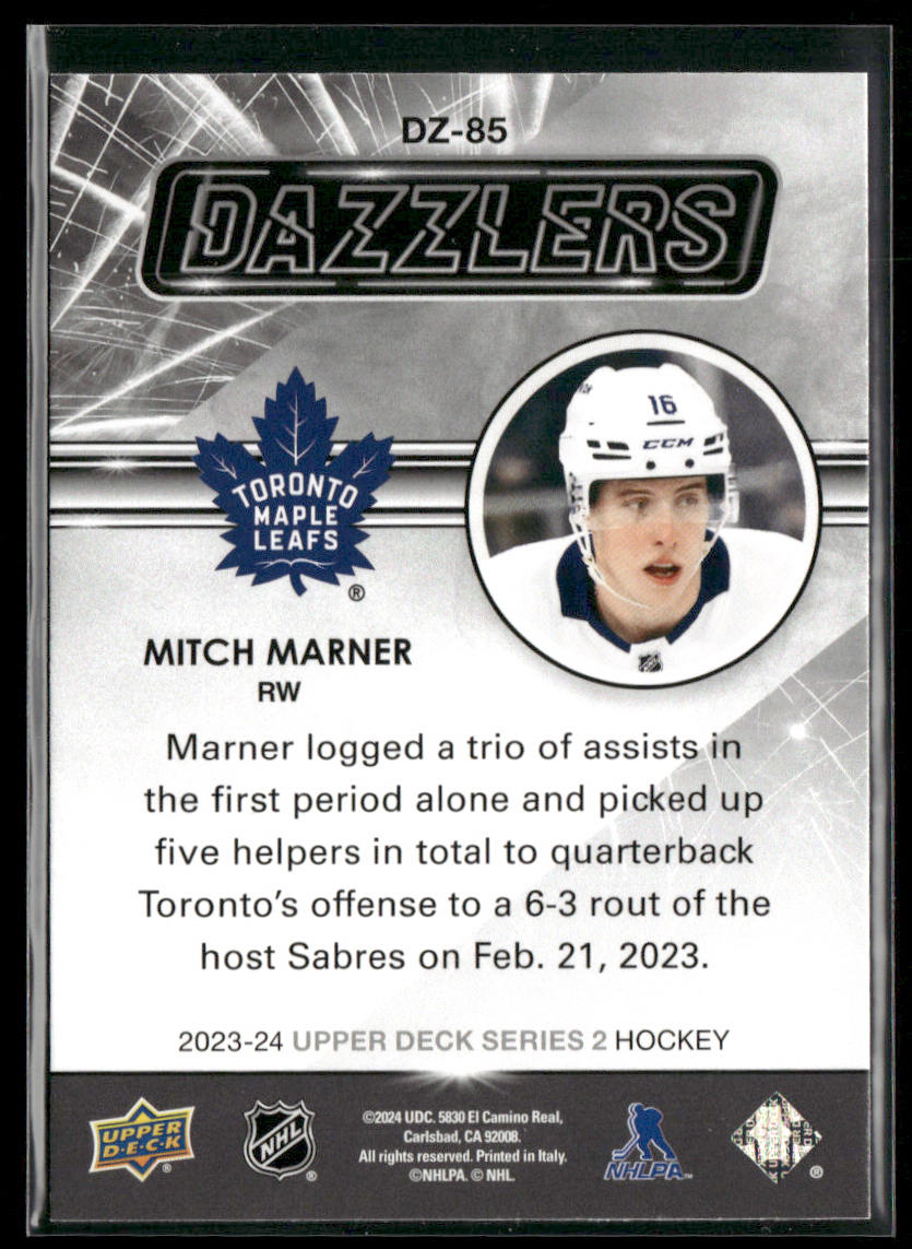 Mitch Marner 2023-24 Upper Deck Dazzlers Red #DZ-85 Toronto Maple Leafs