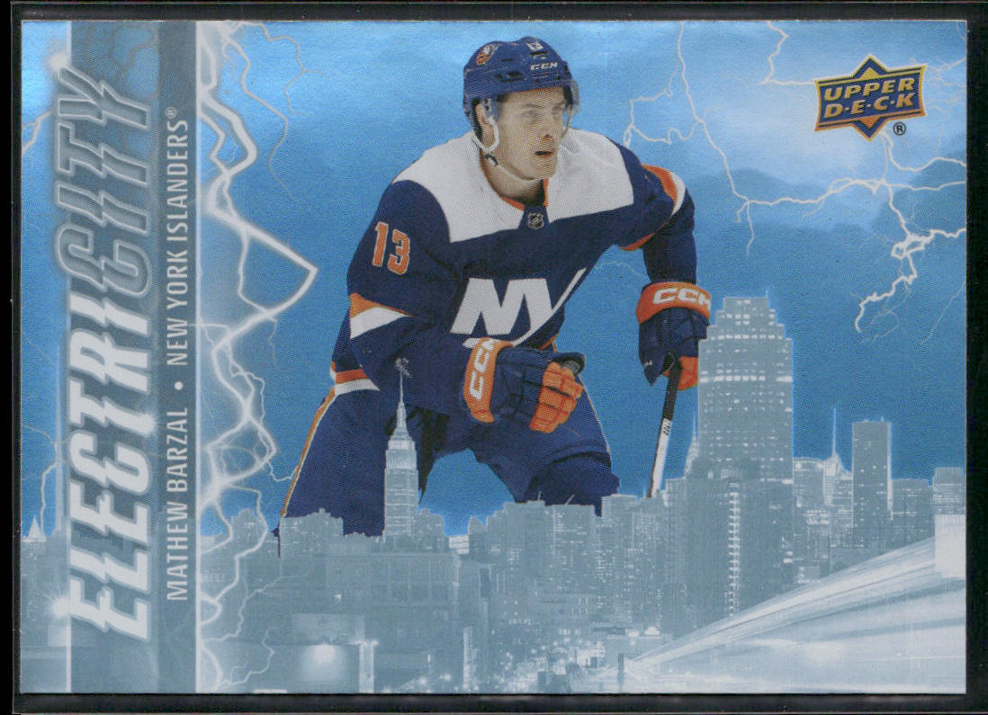 Mathew Barzal 2024-25 Upper Deck ElectriCITY #EC-3 New York Islanders front