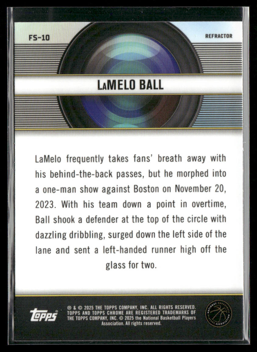 LaMelo Ball 2024-25 Topps Chrome Film Study Refractor #FS-10 Charlotte Hornets
