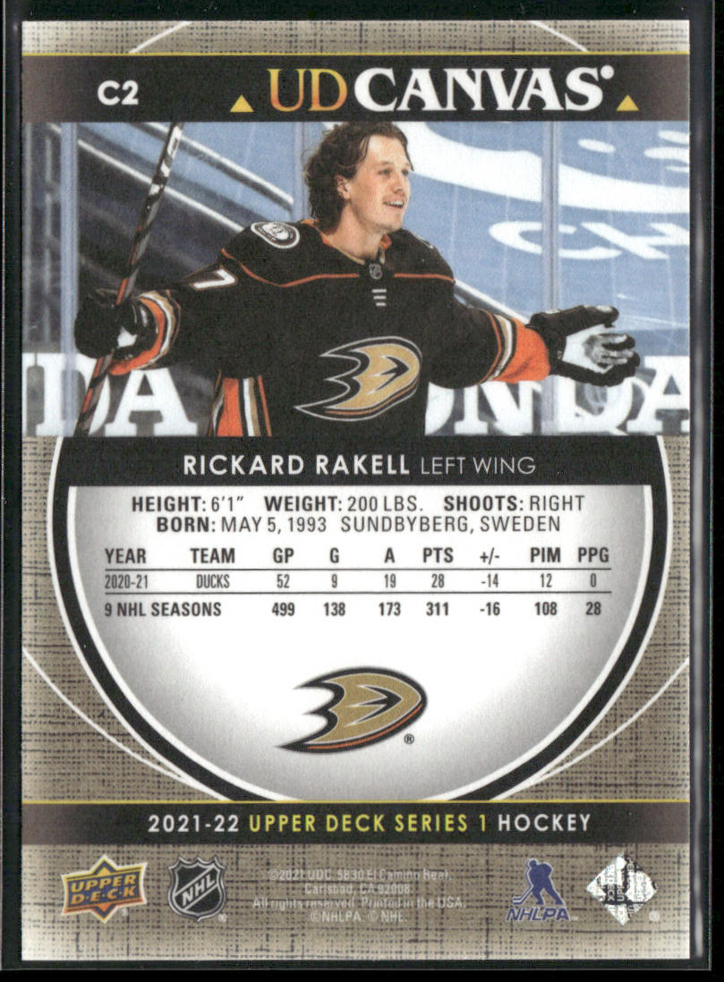 Rickard Rakell 2021-22 Upper Deck UD Canvas #C2 Anaheim Ducks