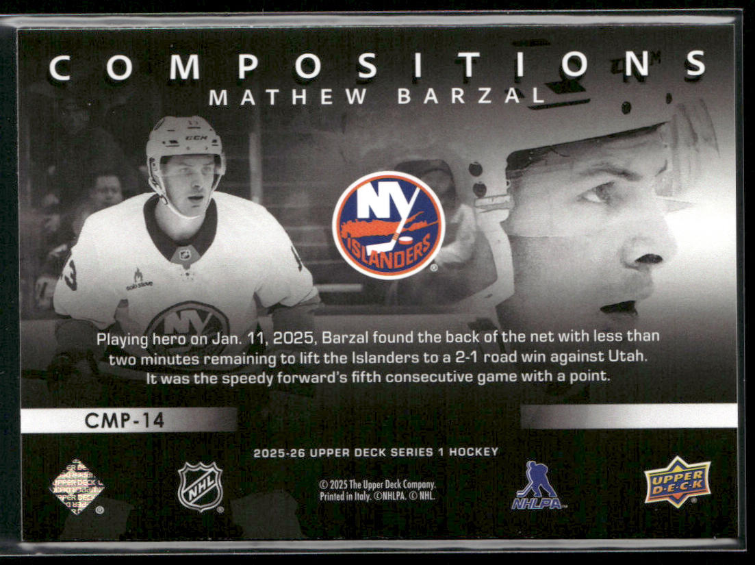 Mathew Barzal 2025-26 Upper Deck Compositions #CMP-14 New York Islanders