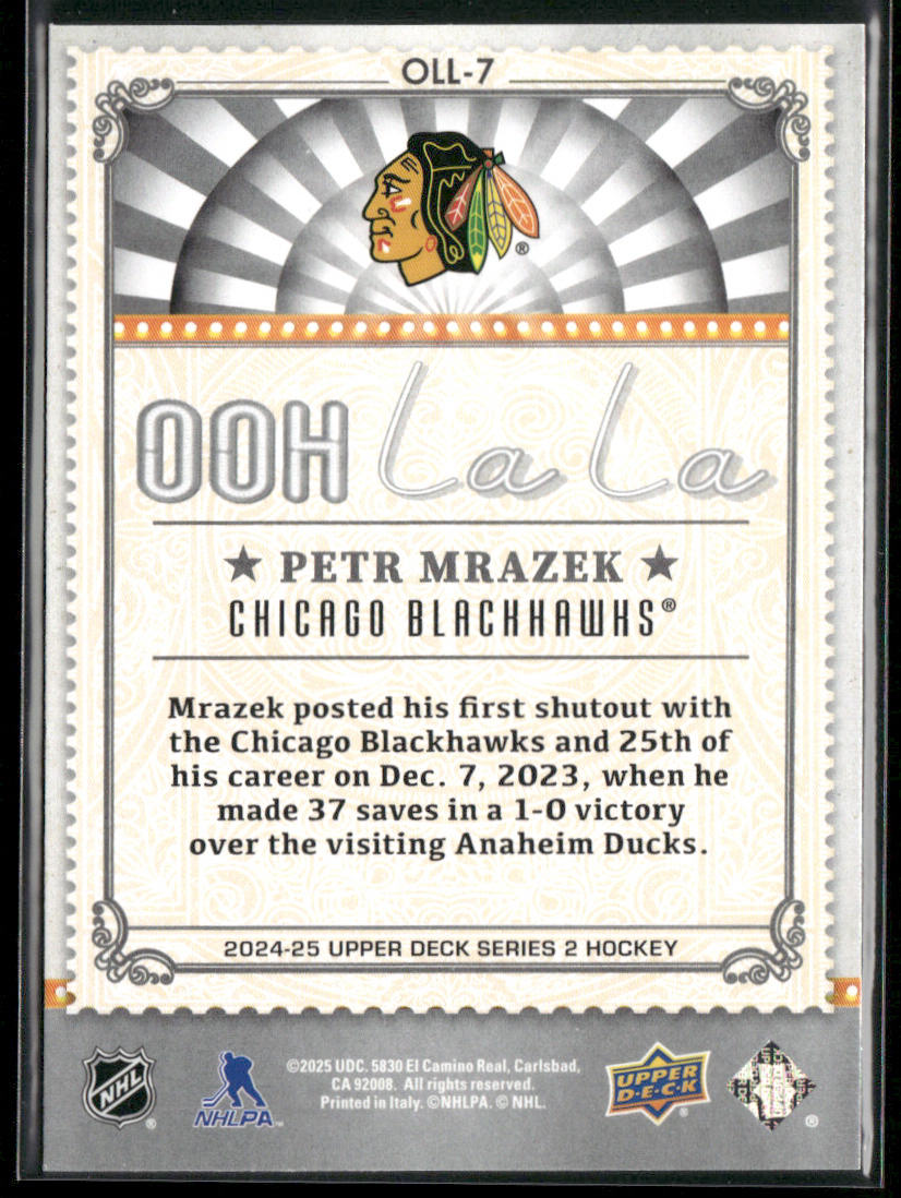 Petr Mrazek 2024-25 Upper Deck Ooh La La #OLL-7 Chicago Blackhawks