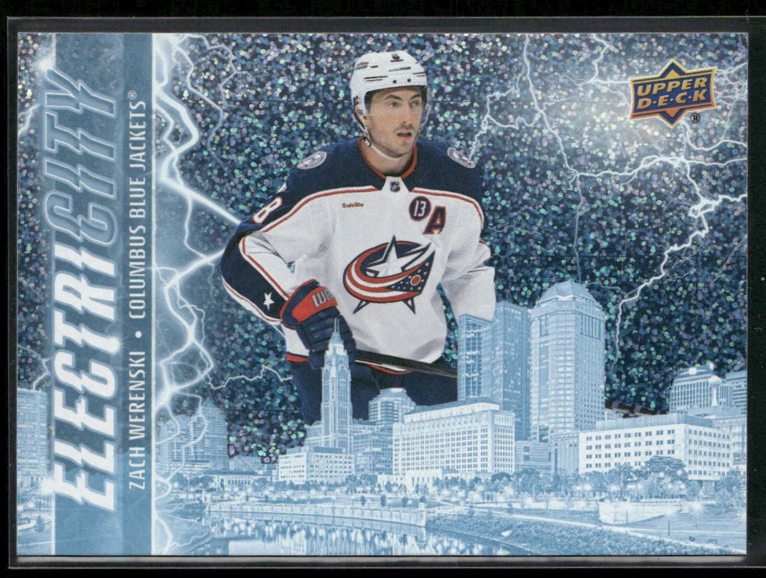 Zach Werenski 2024-25 Upper Deck ElectriCITY Speckle #EC-1 Columbus Blue Jackets