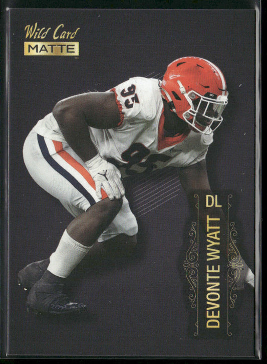 Devonte Wyatt 2022 Wild Card Matte Black #MB-37 Georgia Bulldogs